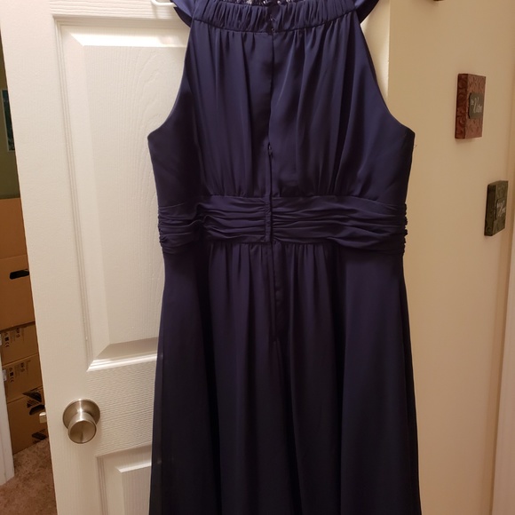 Alfred Angelo navy blue chiffon bridesmaid's dress - Picture 2 of 3